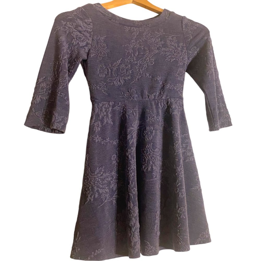 GB Gianni Bini Girls blue floral textured long sleeve dress size S